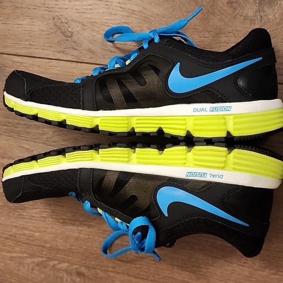 Nike Dual Fusion ST2 Running Shoes Black & Blue #454240-018 Women's size 9 - Picture 4 of 14